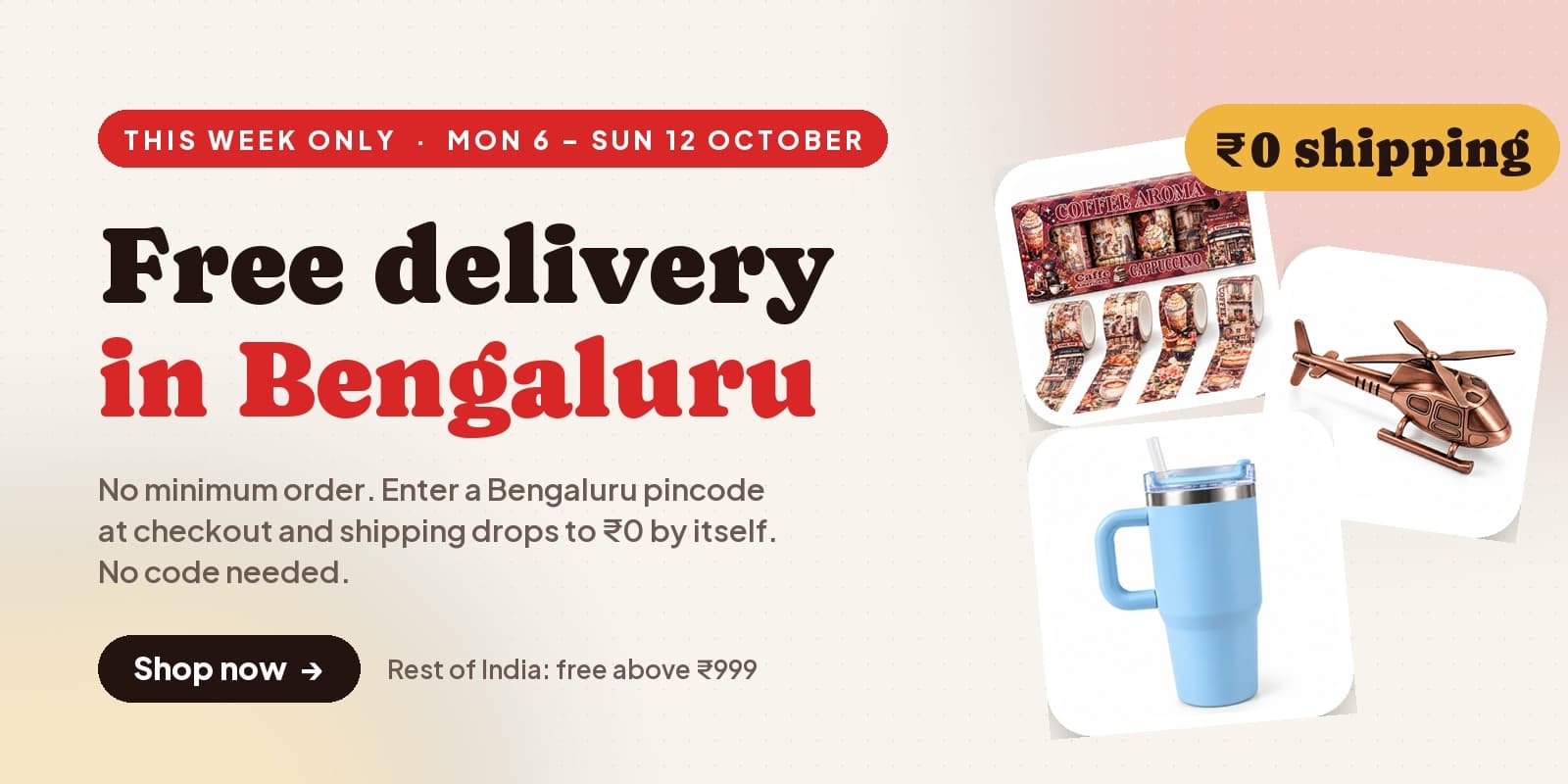 Free delivery in Bengaluru