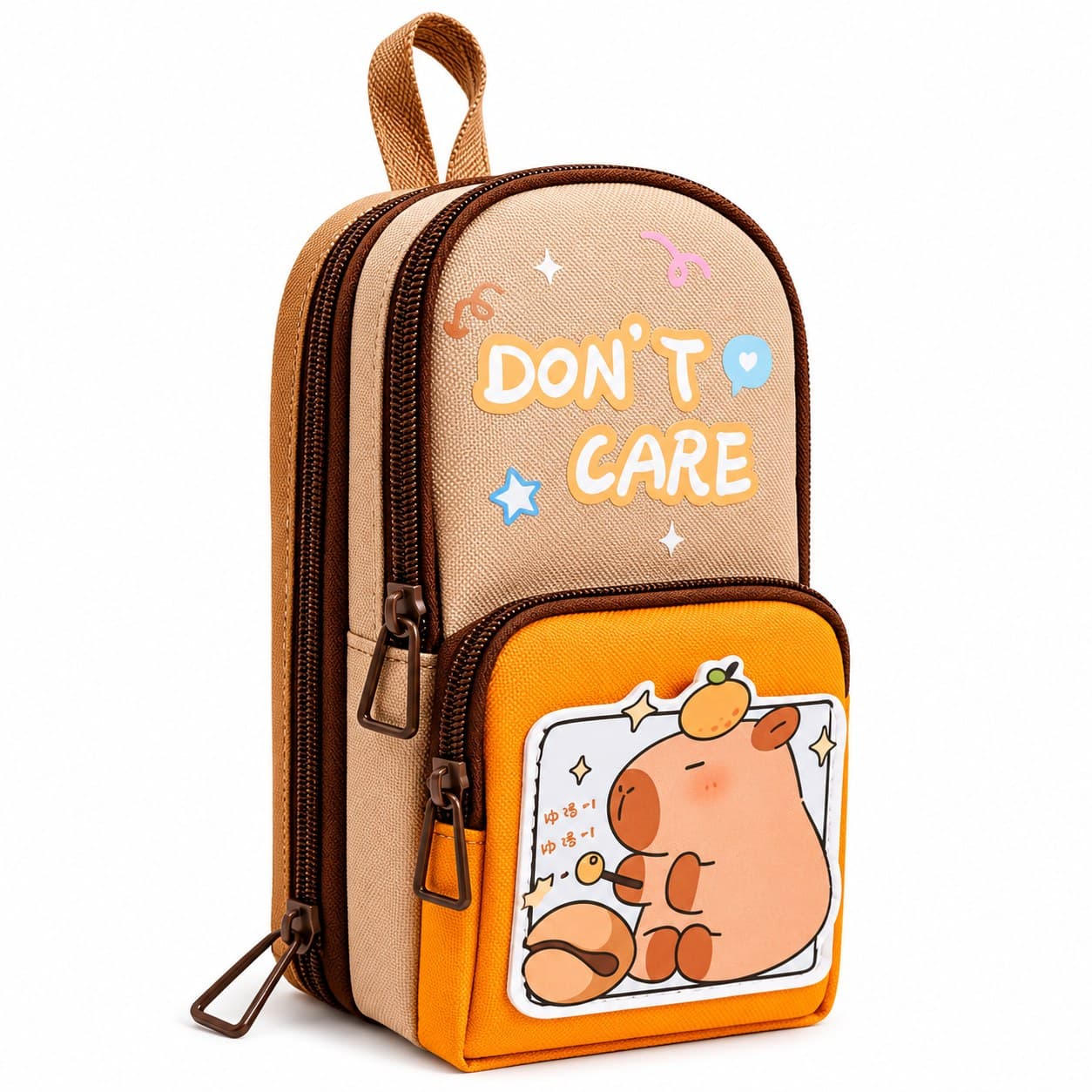Capybara 'Don't Care' Backpack Pencil Case