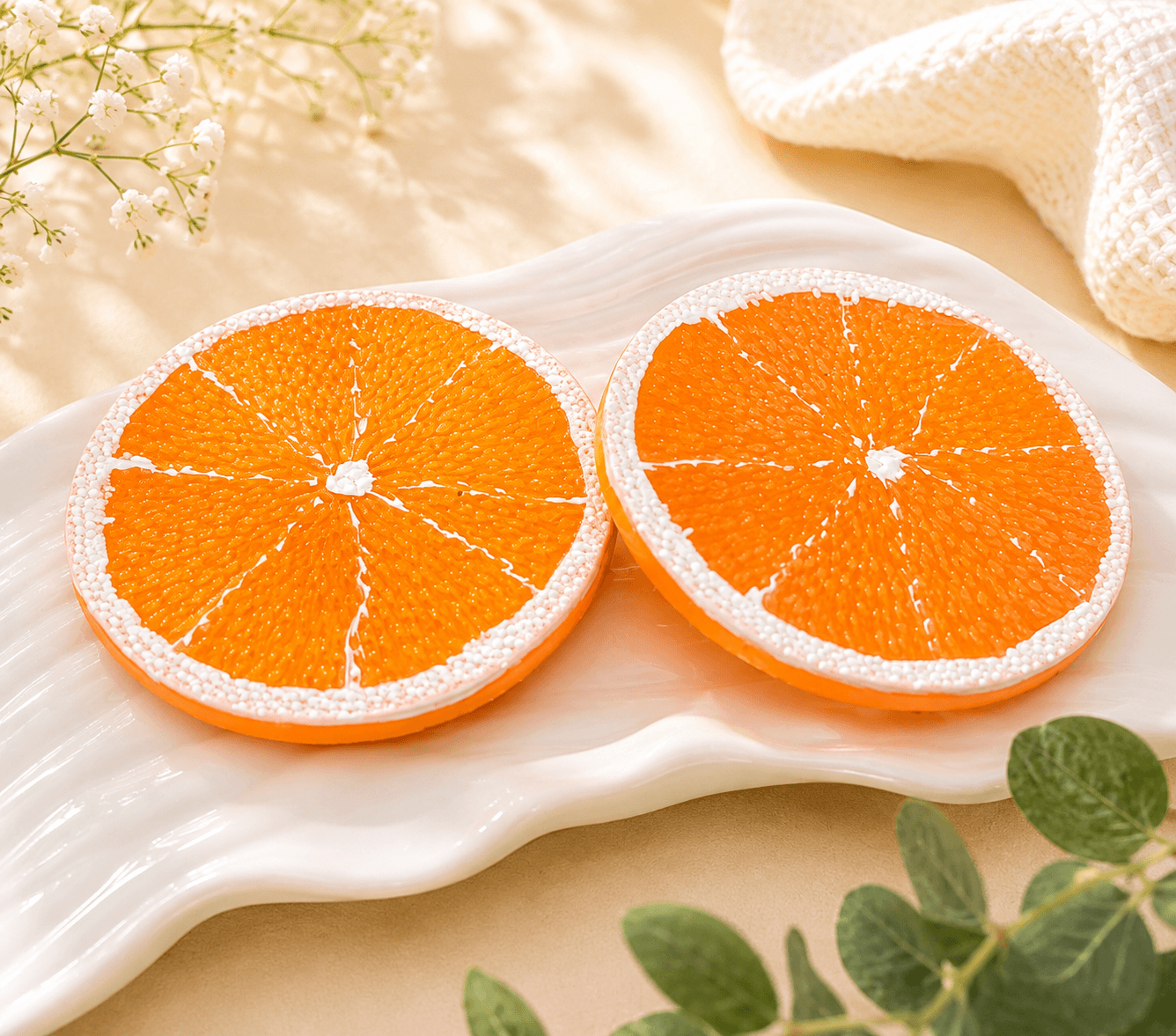 Orange Slice Glitter Hair Clip