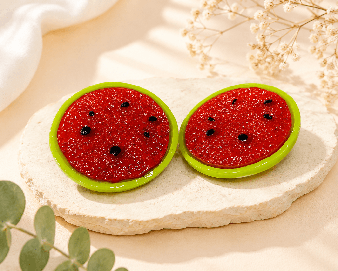 Fruit Resin Hair Clips Set (Watermelon)