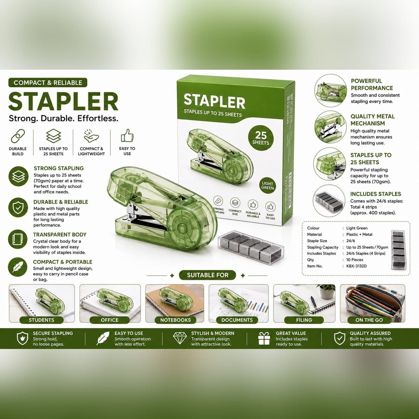 Stapler - Staples Up To 25 Sheets