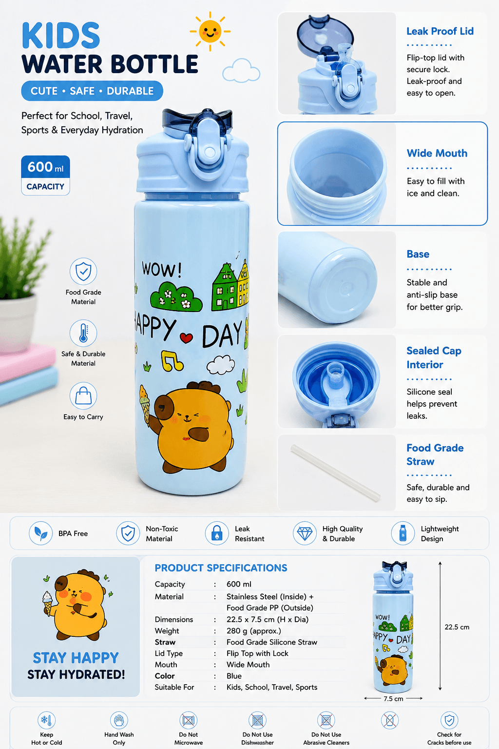Cute Kids Water Bottle