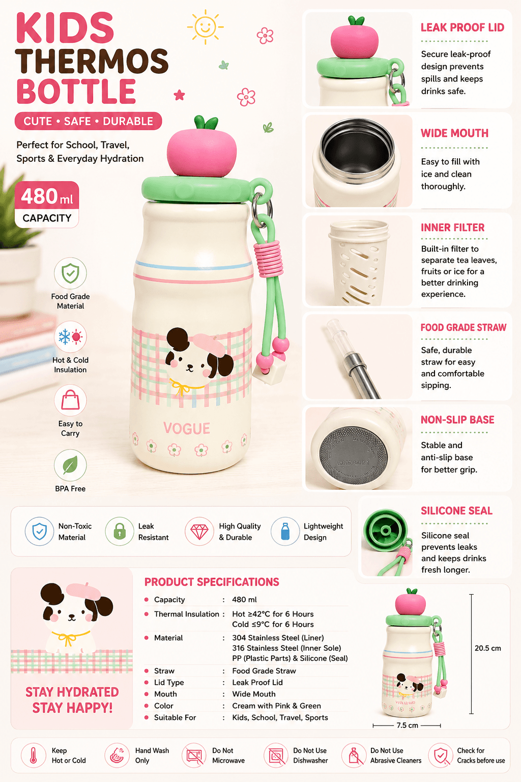 Cute Kids Thermos Bottle